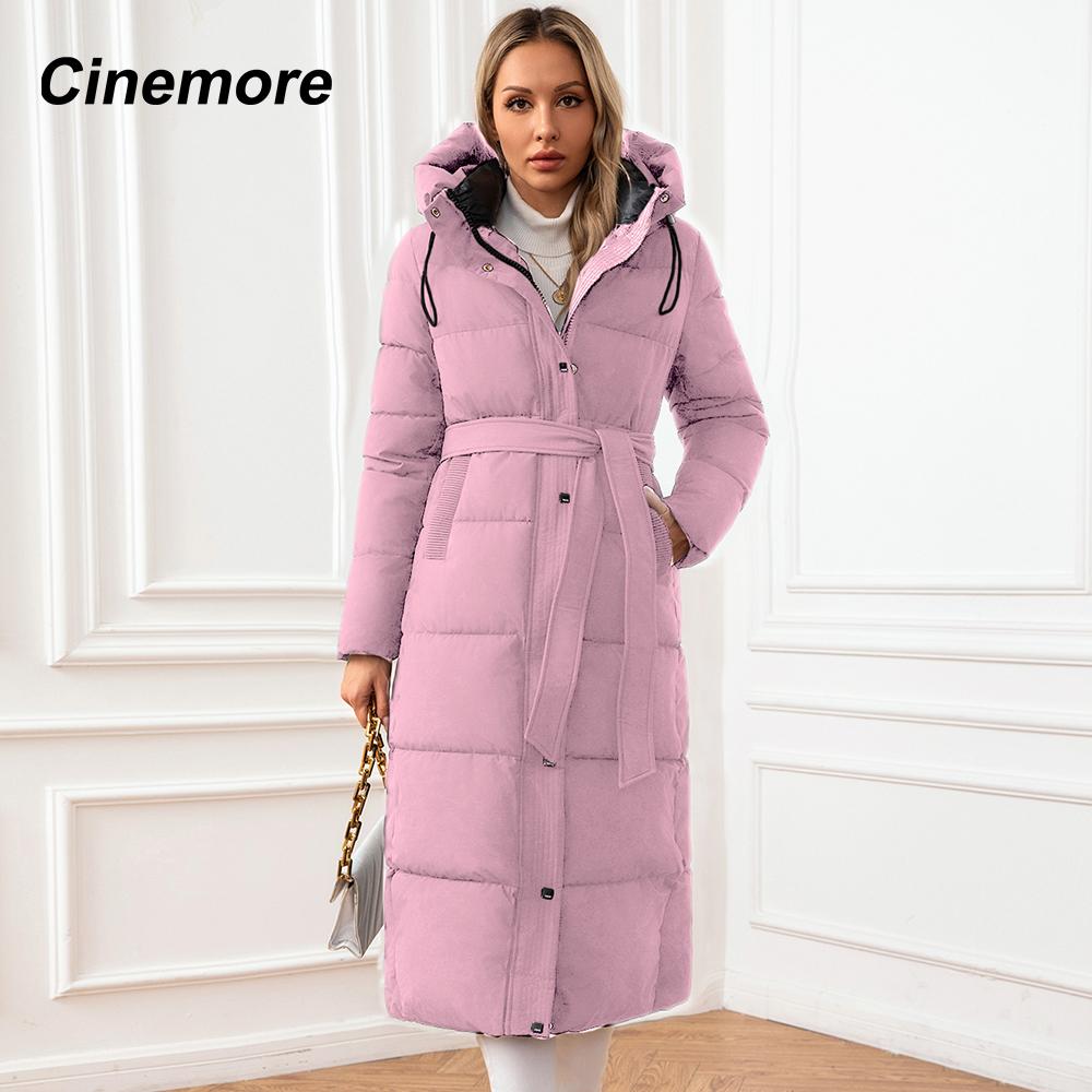 

Cinemore Женская куртка, зима 2024, теплые длинные парки, верхняя одежда с капюшоном, женская одежда, модный пуховик, женское пальто унисекс 8839