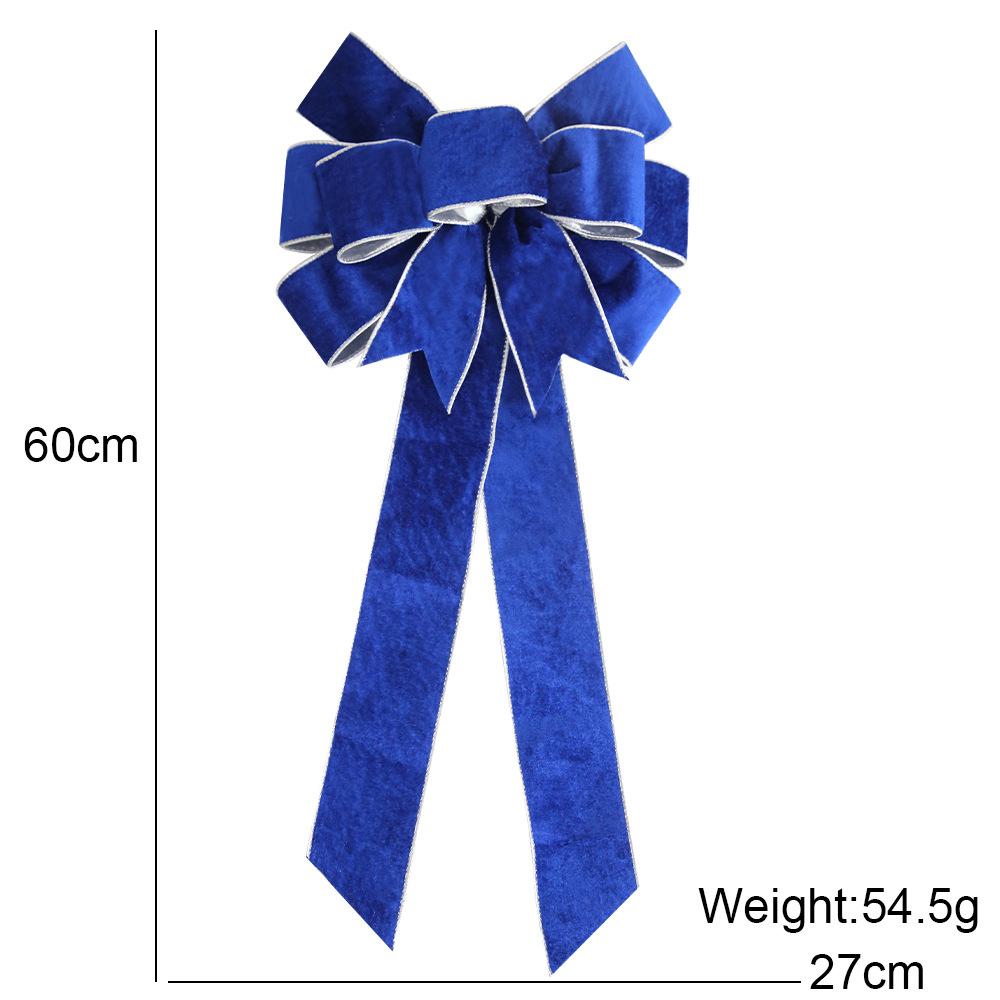 60cm Big Red Bow Christmas Tree Decoration Pendant Velvet Christmas Bow Christmas Home Decoration 27x60cm синий