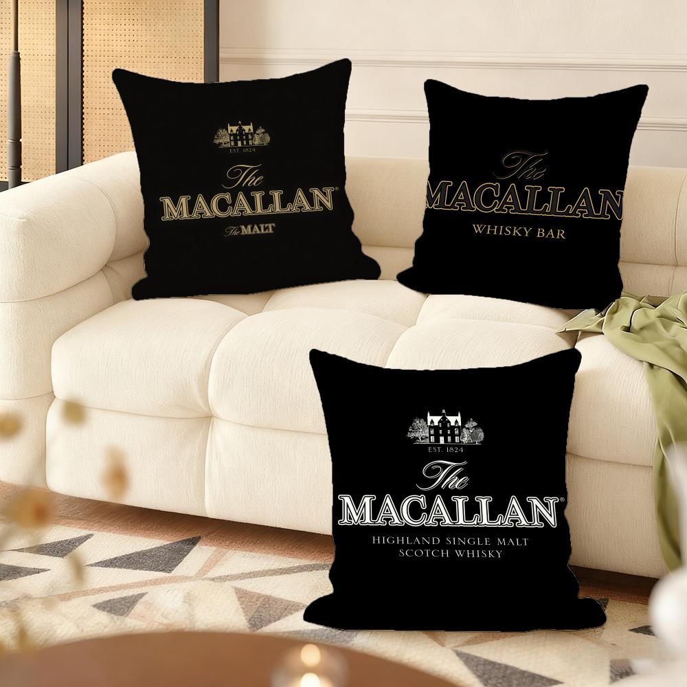 M-Macallanns W-Whiskey Cushion Cover Soft Short Plush Pillow Cover Smooth Cozy Texture Aesthetic Cushion Case Home Decor