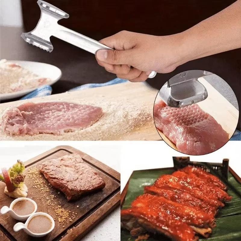 Household Aluminum Alloy Tenderizer Meat Hammer Tool Steak Metal Hammer Double-Sided Meat Grinder Kitchen Cooking Hammers