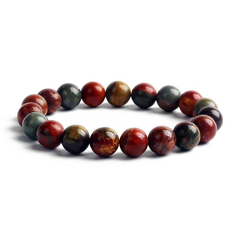 10MM Natural Stone Beads Bracelet Men 8MM Reiki Tiger Eye Agates Quartz Beaded Bracelets for Women Elastic Rope Handmade Jewelry