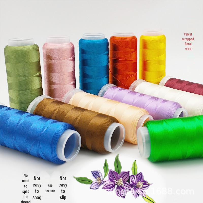 Filo di Velluto Premium per Fermagli Antichi Fai da Te: Senza Nodi, Liscio, Texture di Seta, Senza Colla, Avvolgimento Floreale.