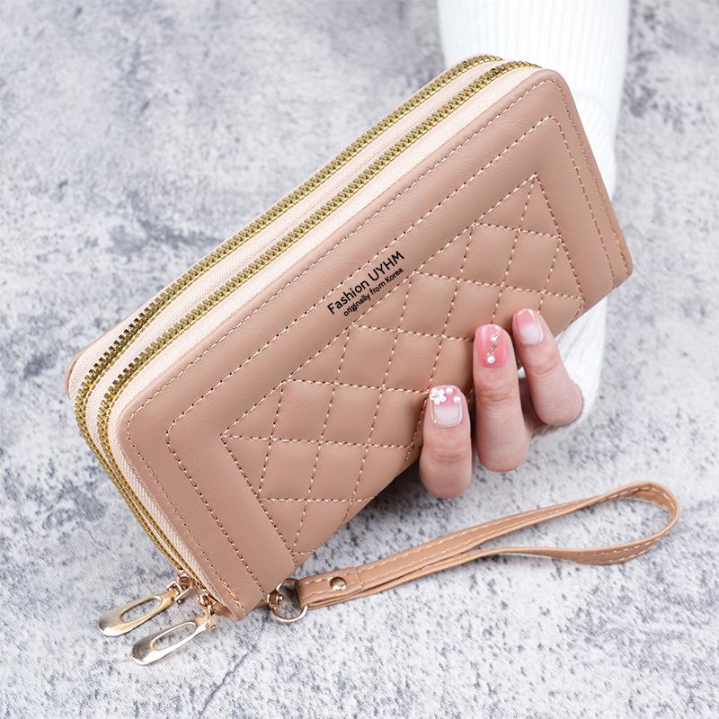 Women's Long-Style Wallet 2023: Double Zipper, Large Capacity Phone Bag & Card Holder, Korean Casual Design.