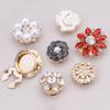 Crystal Pearl Button Covers For Women Blouses Detachable Clip-On Shirt Coat Decorative Buttons Diy Sewing Buttons Holiday Decor