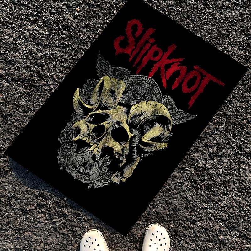 Slipknot Polyester Teppich, Weiche Indoor Matte für Bürostuhl, Wohnzimmer, Schreibtisch - Dekoratives Home Office Teppich Design