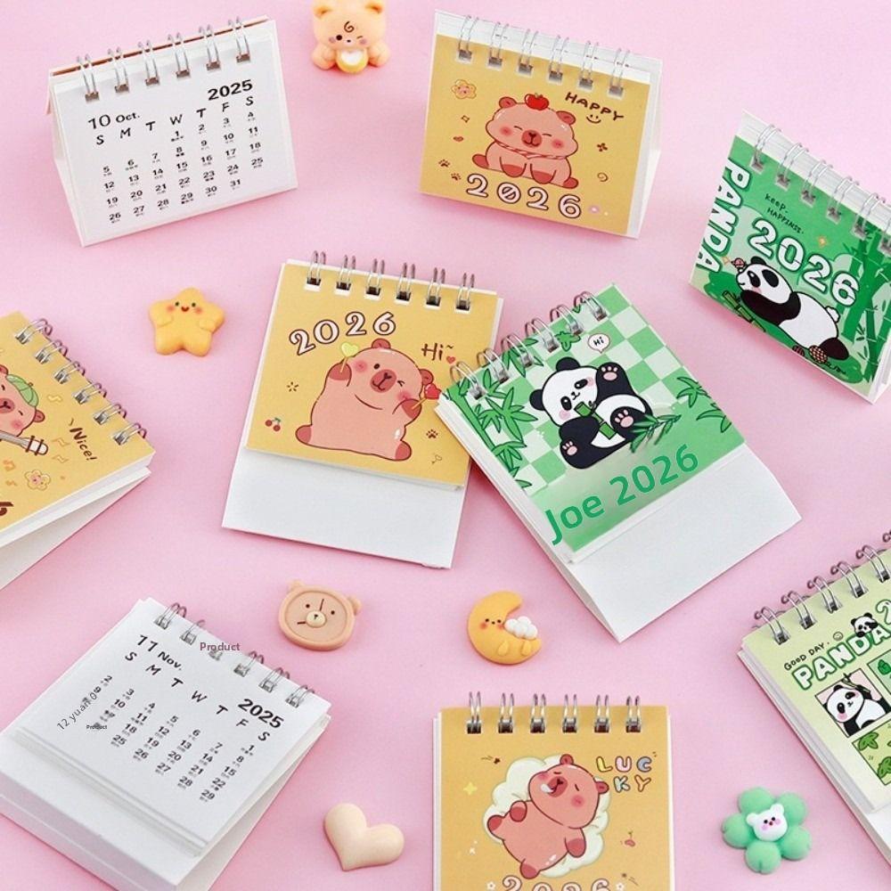 Cartoon 2026 Desk Calendar Small Schedule Planner New Coil Calendar  for Office School Supplies