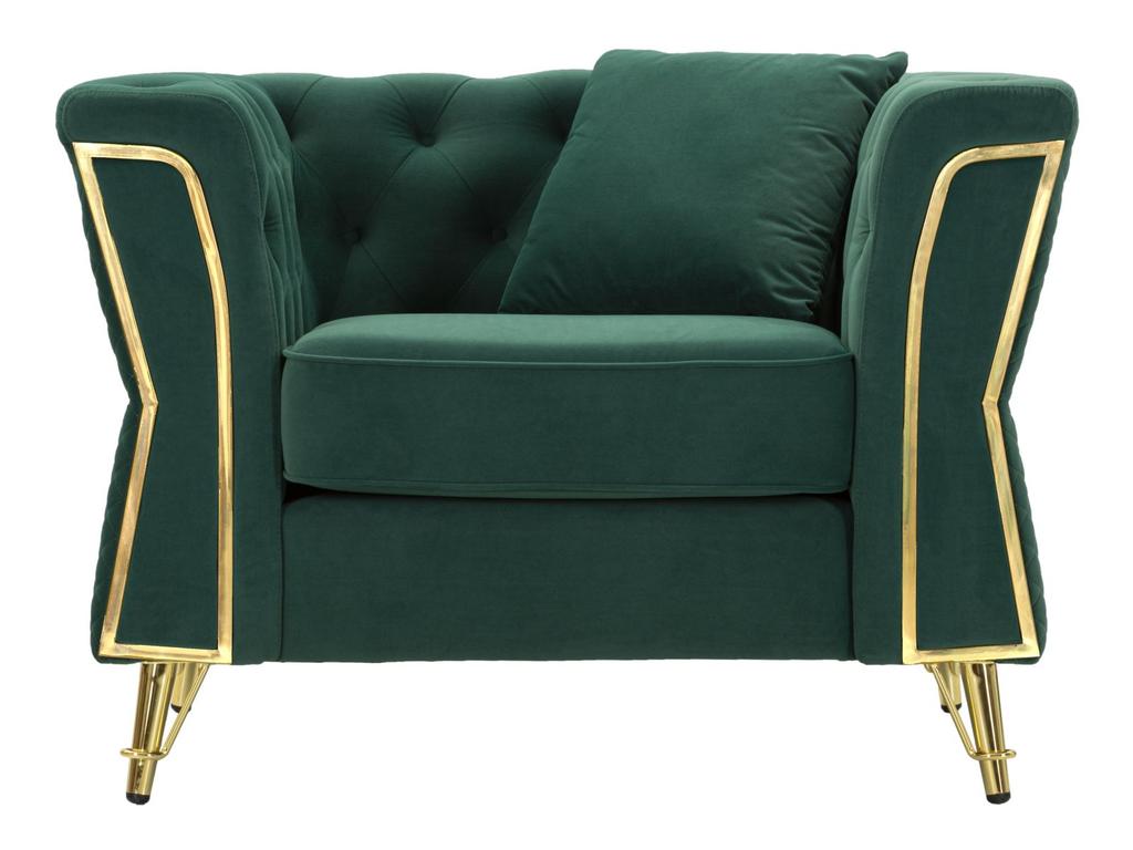 Armchair Emy Green With Cushion  Cm 104X83X76