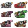 New Casual Automatic Buckle Printed Graffiti Casual Versatile Personalized Belt Belt European and American Versatile