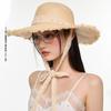 UV Protection Beach Hat Ribbon Weave Straw Cap Casual Sun Protection Cap  Vacation