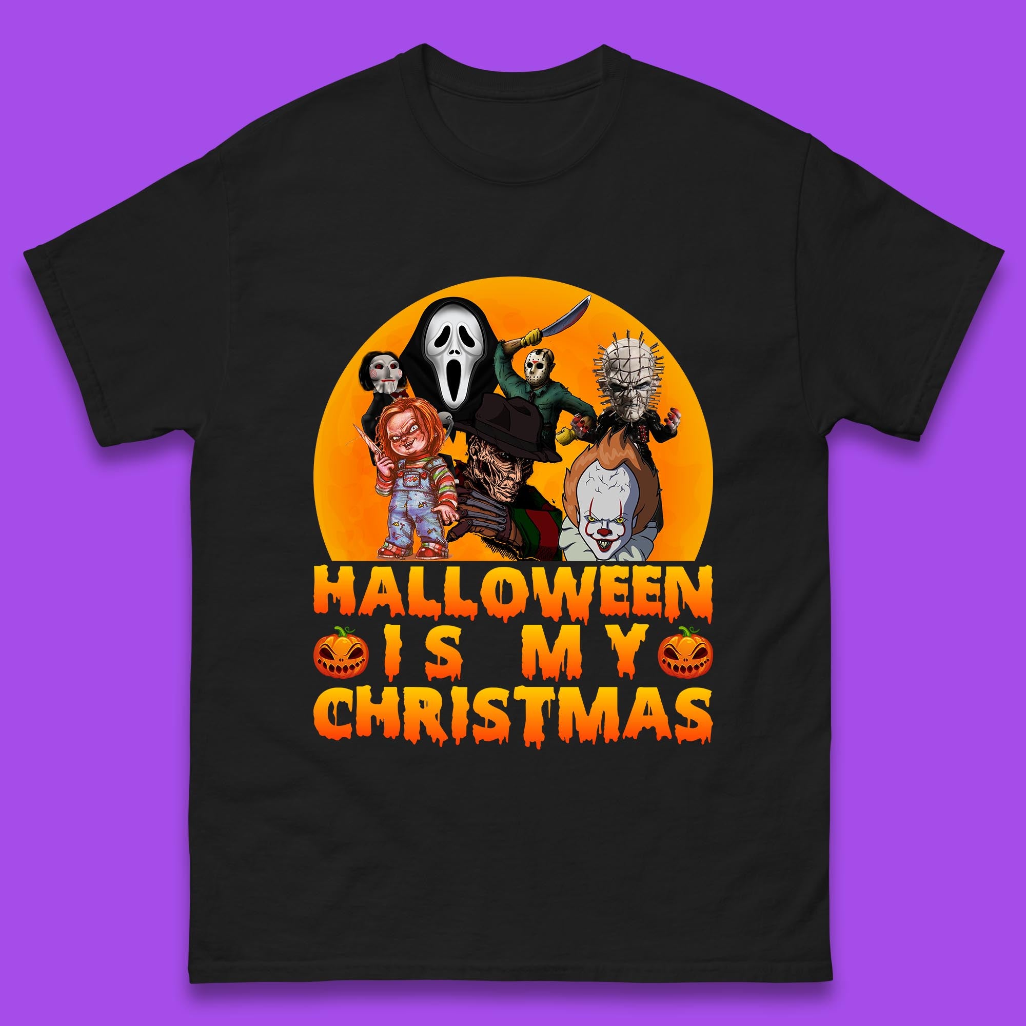 Halloween Is My Christmas Mens T Shirt Womens Tops Tees Horror Icons Top XL