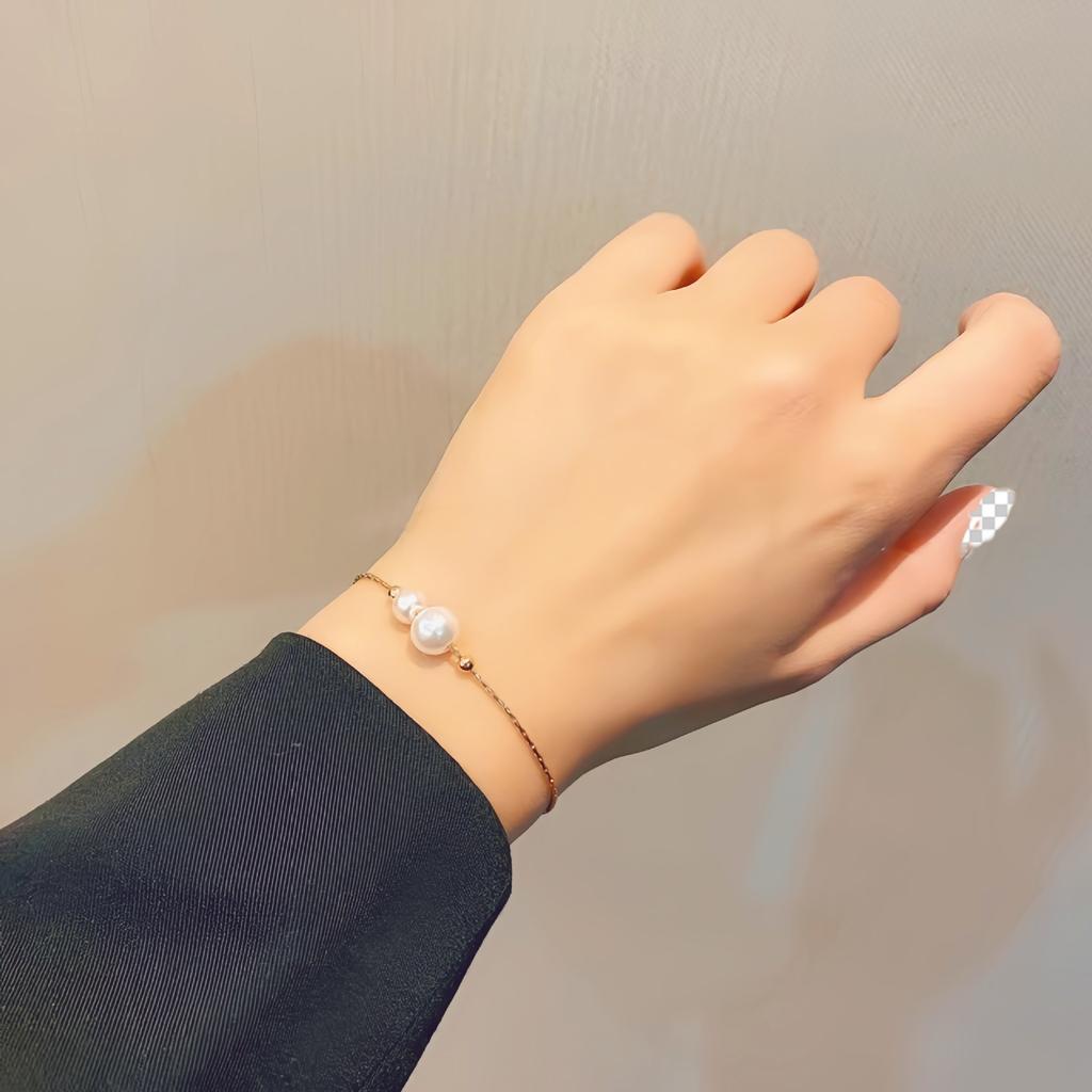 Fashion niche design fashionable and and versatile for women high-end bracelet simple adjustable bracelet 1PC jewelry imitation pearl best friend