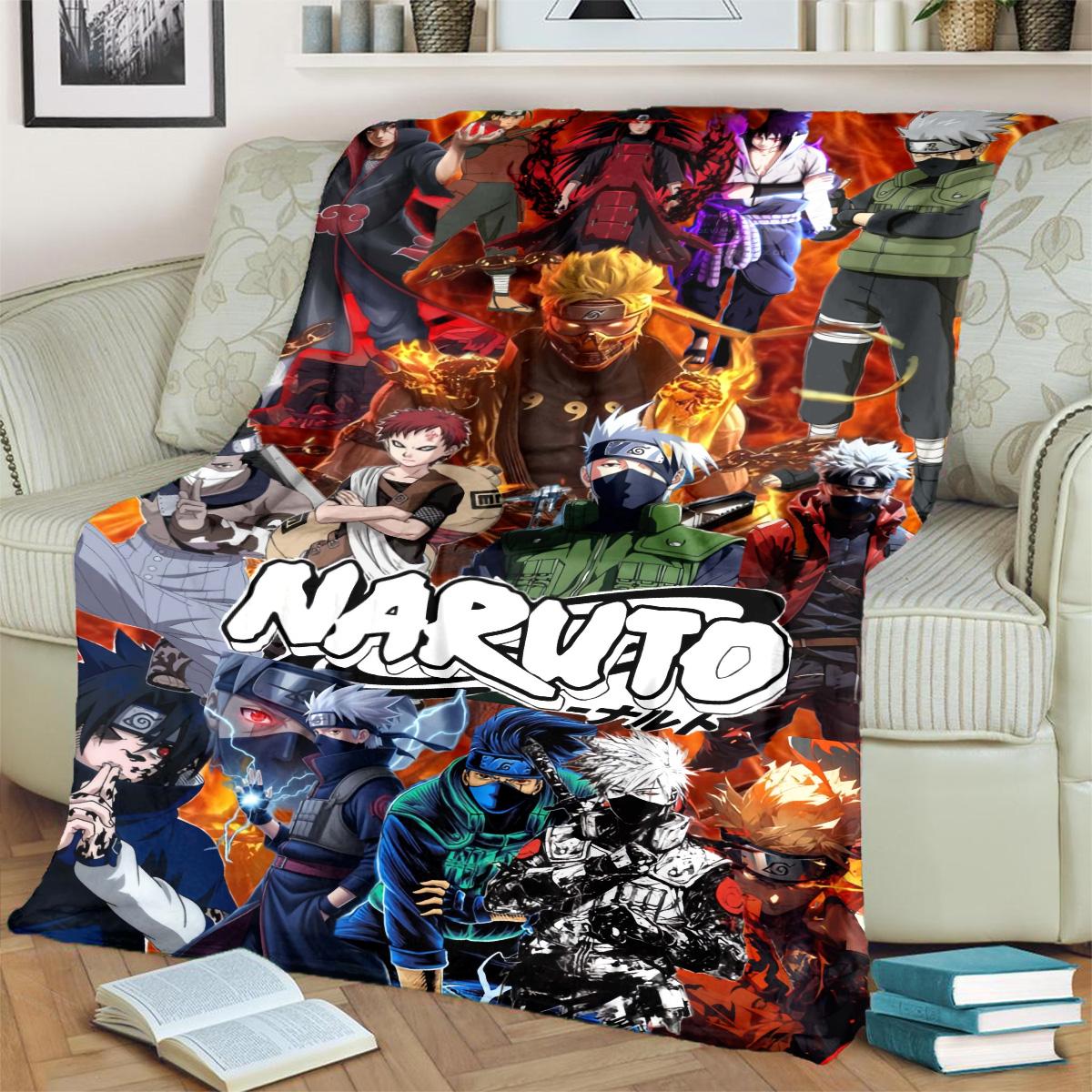 

Anime-Naruto Print Blanket Warm Comfortable Flannel Blanket for Bedrooms, Sofas, Beds, Chairs, Picnics, Travel -LXR80 75x90cm
