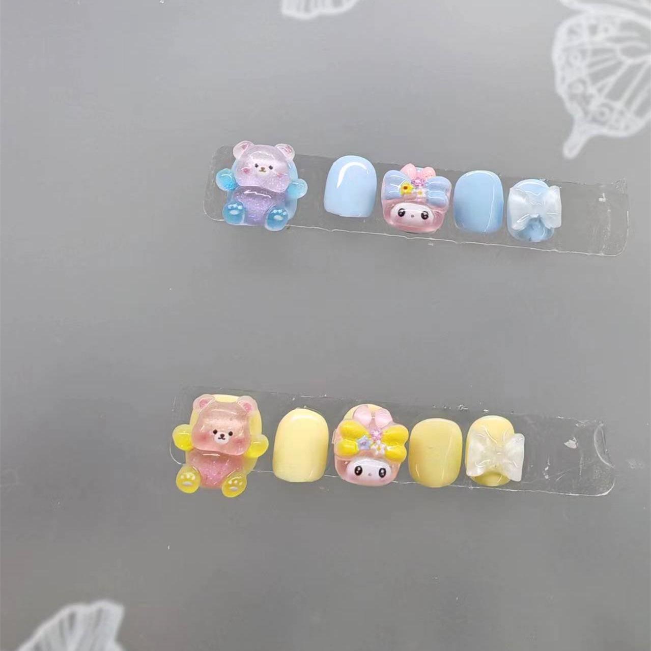 

Kids Wearable Nail Tips: Handmade Cute Cartoon Nails for Ages 3-10 M