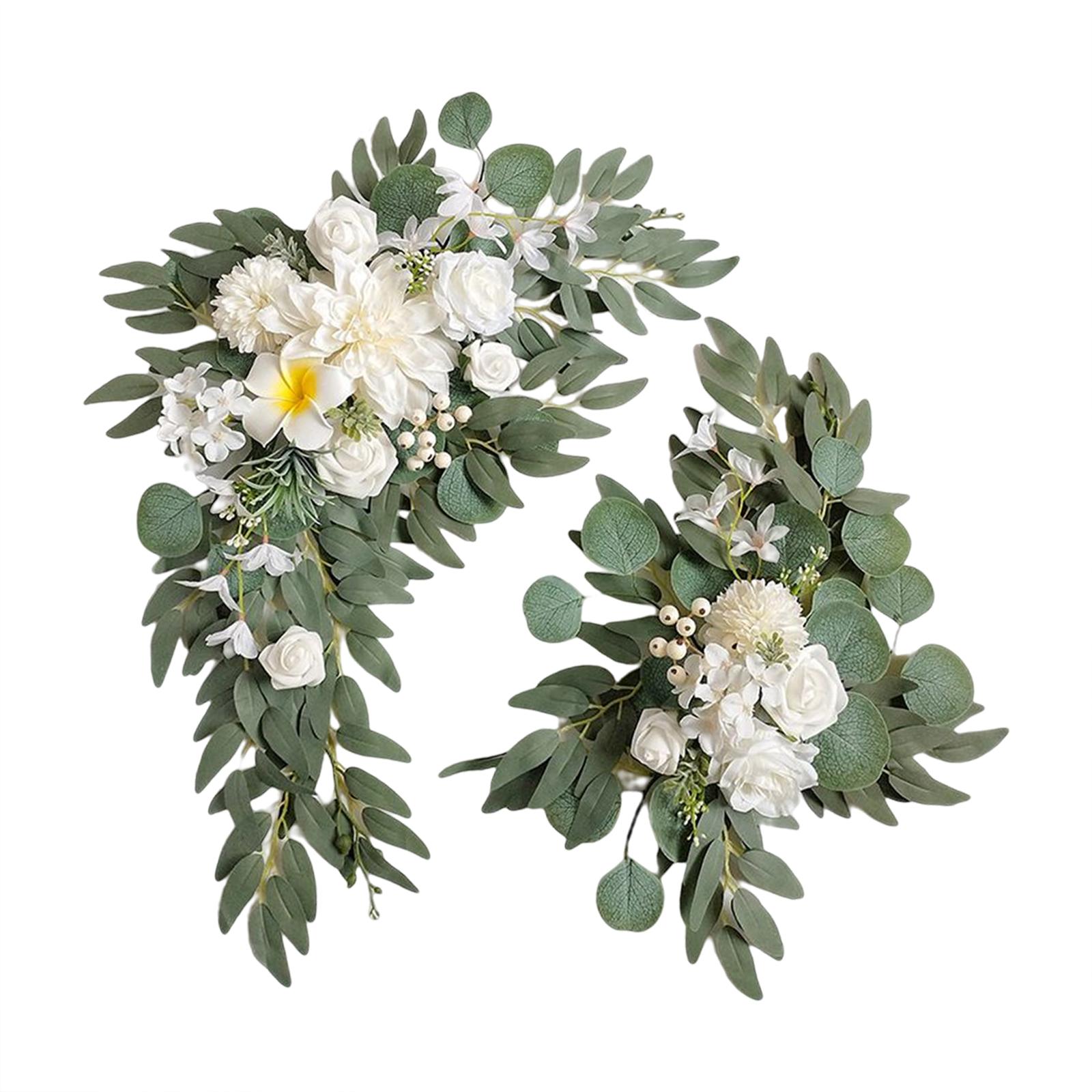 

2x Artificial Wreath Ornament Photo Props Decoration Handmade Art Decor DIY Scene Layout Wedding Arch Flower for Indoor Window