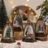 Felinar Glob de Zăpadă de Crăciun în Formă de Clopot cu Sclipici Vârtej Lampă de Crăciun pentru Decor de Masă Acasă de Sărbători