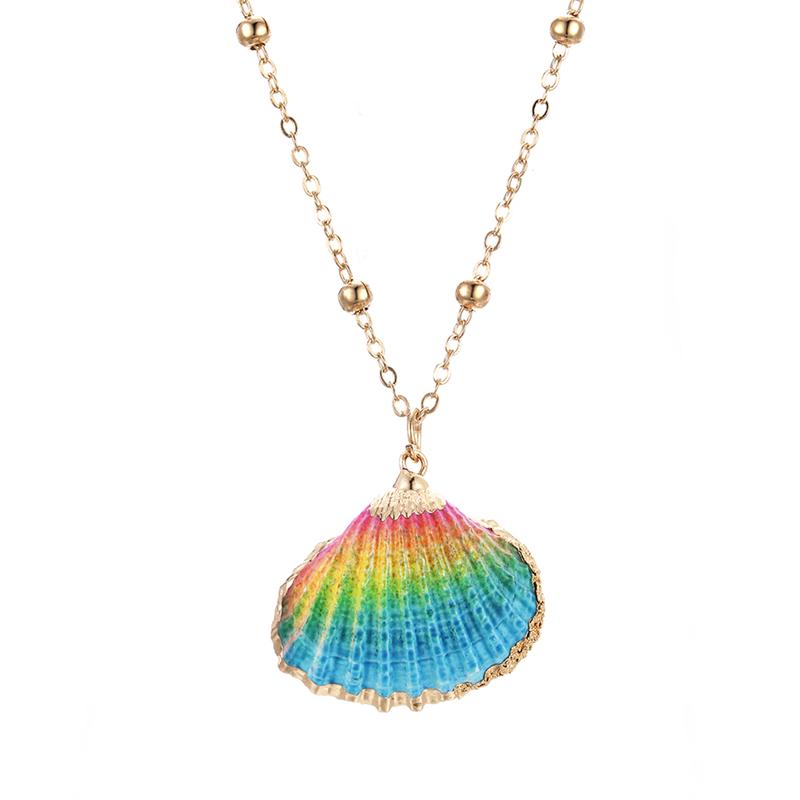 32 Styles Charm Boho Natural Shells Necklaces Scallop Pendant Necklace For Women Gifts Chain Style Alloy Seashell Summer Jewelry
