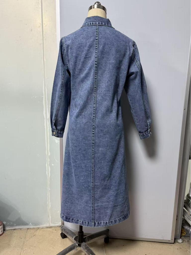 2026 Autumn/Winter Women's Loose Long Denim Jacket