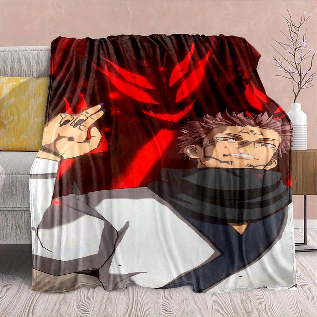 Jujutsu Kaisen Flannel Bed Blanket Warm Cozy Soft Throw Lightweight Sofa Home Decor -QJY