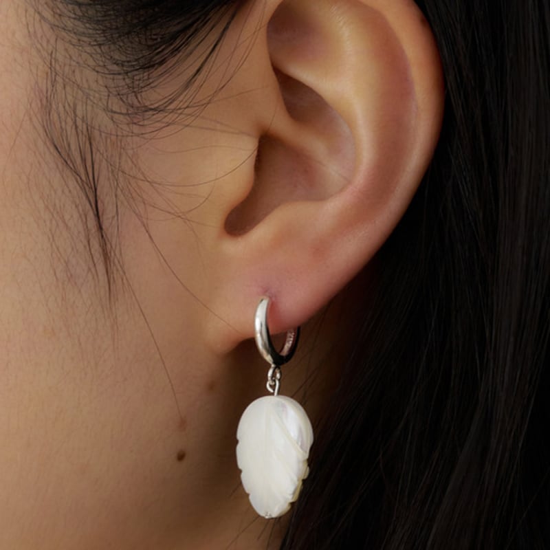 Geegee [Silber925] Blatt Muschel Ohrring