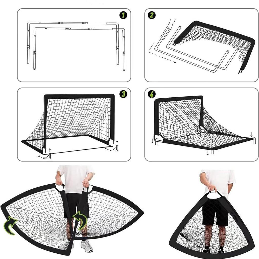 Foldable Portable Fiberglass Pole Children's Soccer Goal