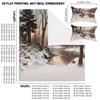 3Pcs Bedding Pillowcase Quilt Cover Set Winter Snow View River Forest Snow View 2D Digital Printing For Bedroom Dormitory Decor