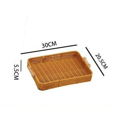 Breakfast Serving Natural Rattan Serving Tray Stylish Rattan Serving Tray Serving Tray Hand-woven Tray Two Handles