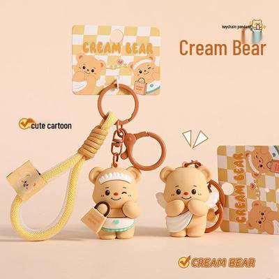 Pingente Chaveiro Urso Manteiga – Charm Fofo de Casal para Mochila e Carro