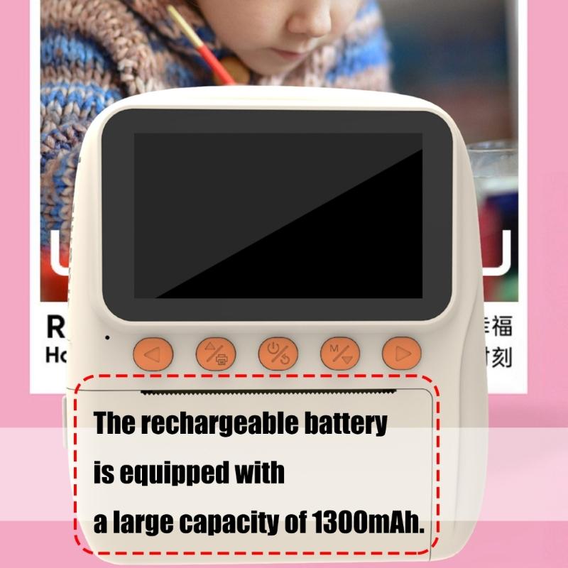 Instantly Print Camera For Kids With 32GB Card Coloring Pen 1080P Retro Design For Ages 3-12 Durability& Safe Materials