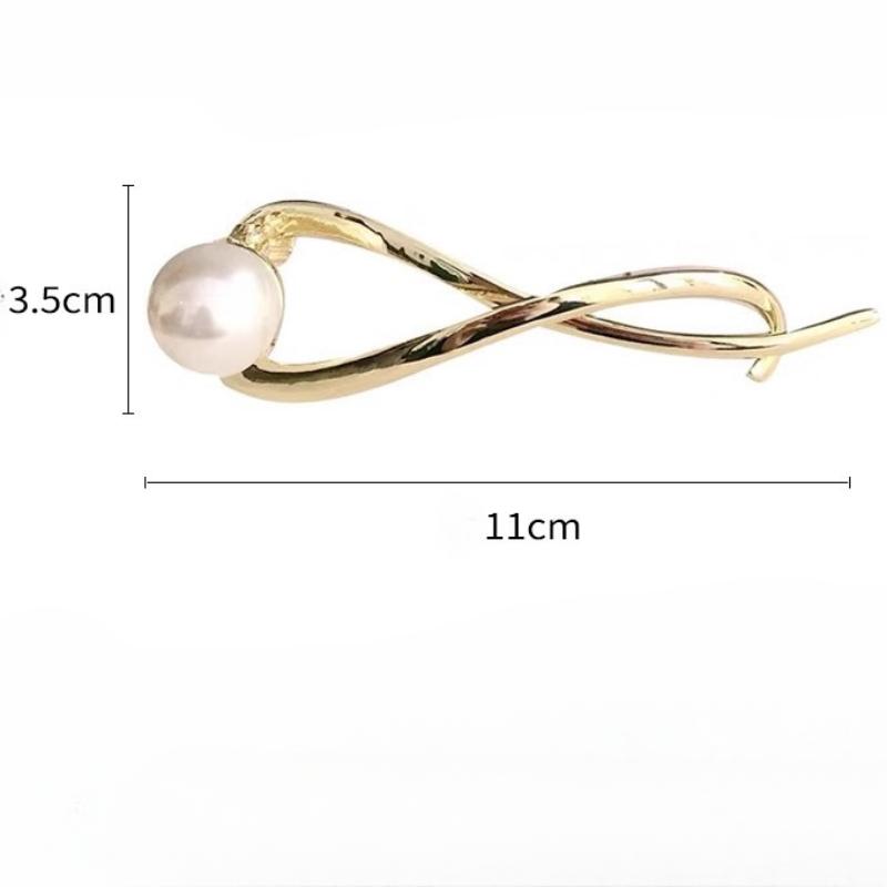 Vintage Big Pearl Barrettes Gold Silver Color Hair Clip Hairpin for Women Fashion Hair Ornament Headwear Jewelry