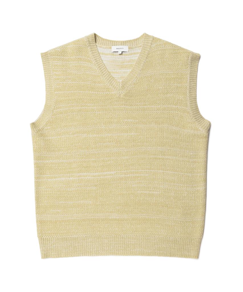 Aott Two-Tone Color Block Knit Vest Lime