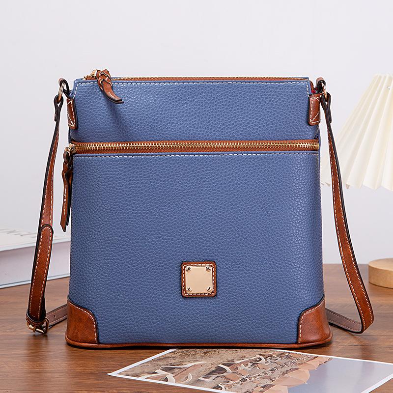 Dámská taška Vintage Pebbled Lychee Grain Textura Crossbody taška Vícebarevná dámská taška