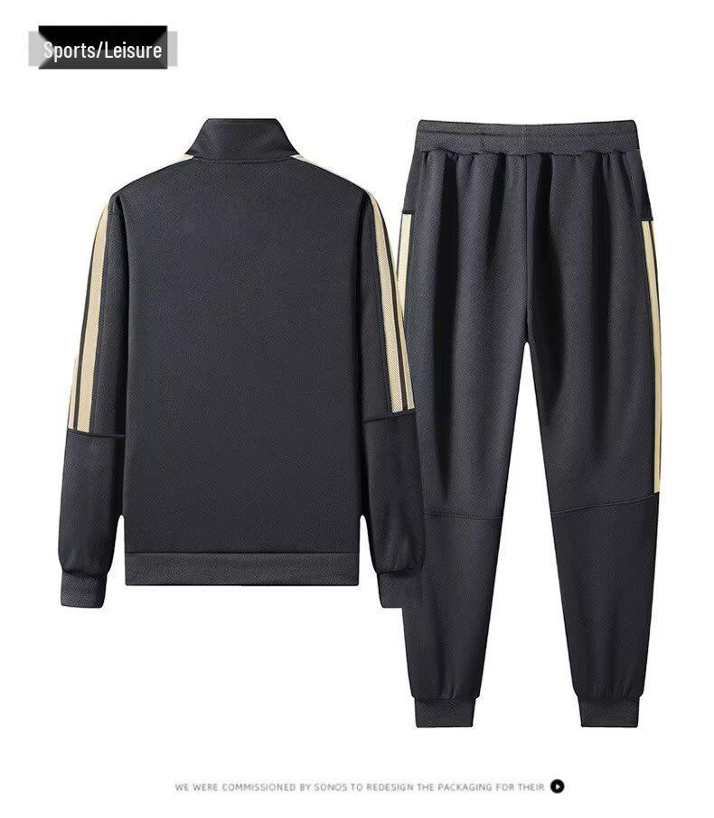 2025 Men's Casual Sports Hoodie and Joggers Set with Three Stripes