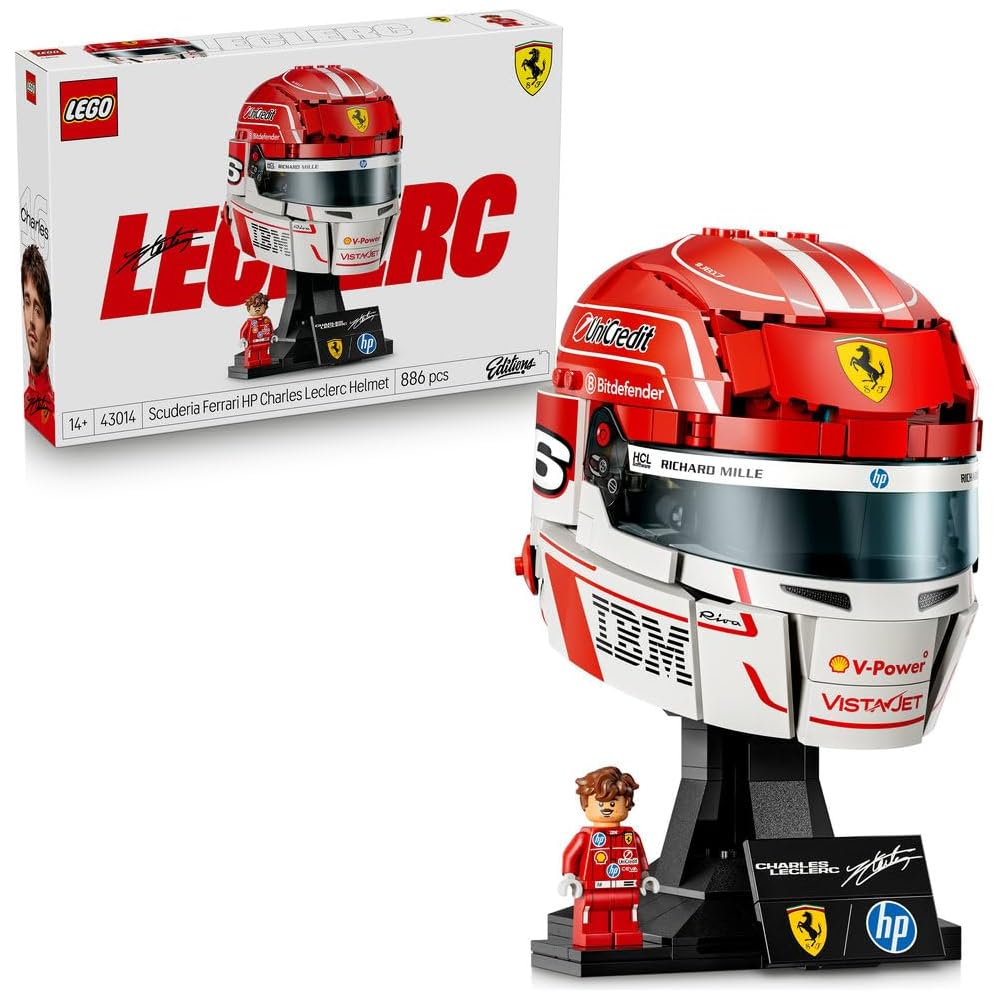 

LEGO Scuderia Ferrari Charles Leclerc Helmet Toy Building Block Set for Ages 14 and Up