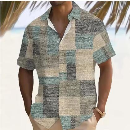 Men's Fashion Casual Shirt Short Sleeve 3D Printed Pattern Clothing Hawaiian Shirt Men's Social Camera