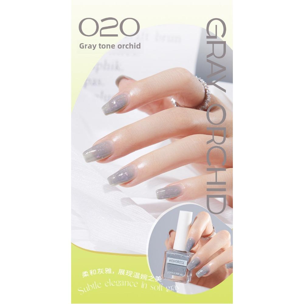 Fine Flash Aurora Fußnagellack, Weiß im Sommer, kein Einbrennen, schnell trocknender und lang anhaltender abziehbarer Nagellack, Basisöl, helles Öl
