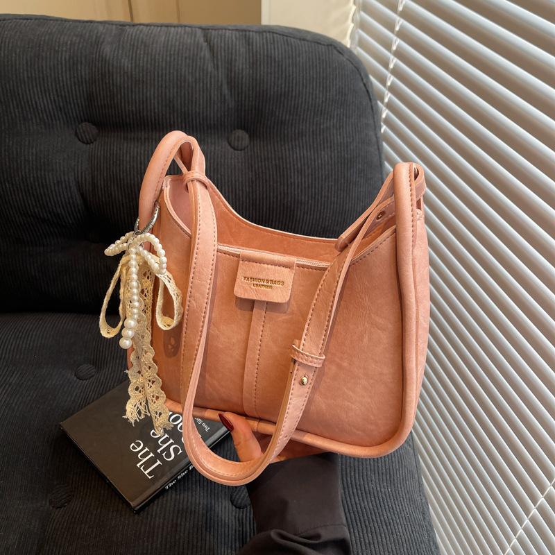 

Новая универсальная модная наплечная повседневная сумка-мессенджер из мягкой кожи No pendant розовый