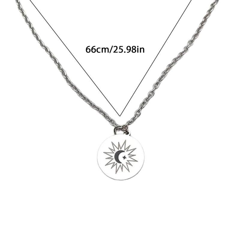 Fashionable Silver Color Chain Necklace Moon Star Shapes Neckchain Adjustable Chain Choker Accessories Jewelry for Women