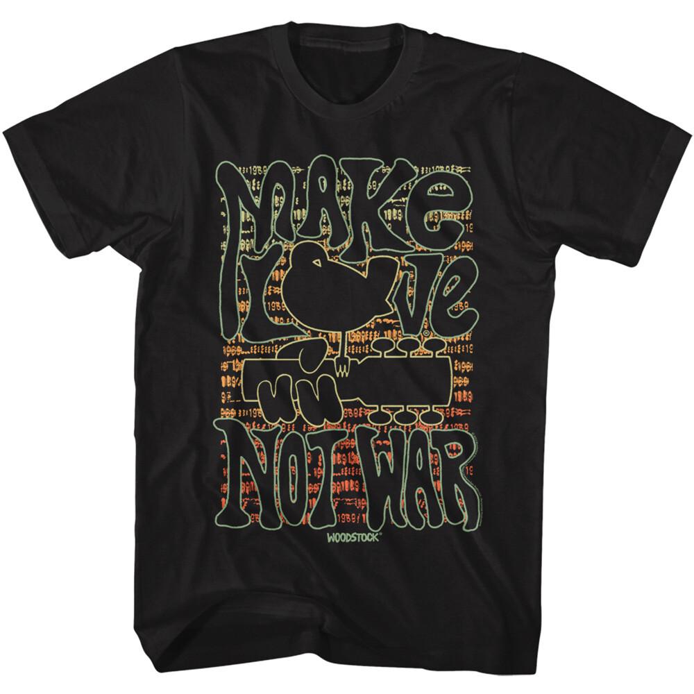 Woodstock 1969 Make Love Not War Men T Shirt Rock Soul Music Merch XXL