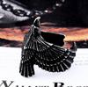 Vintage Gold Plated Eagle Feather Pattern Adjustable Unisex Titanium Steel Ring