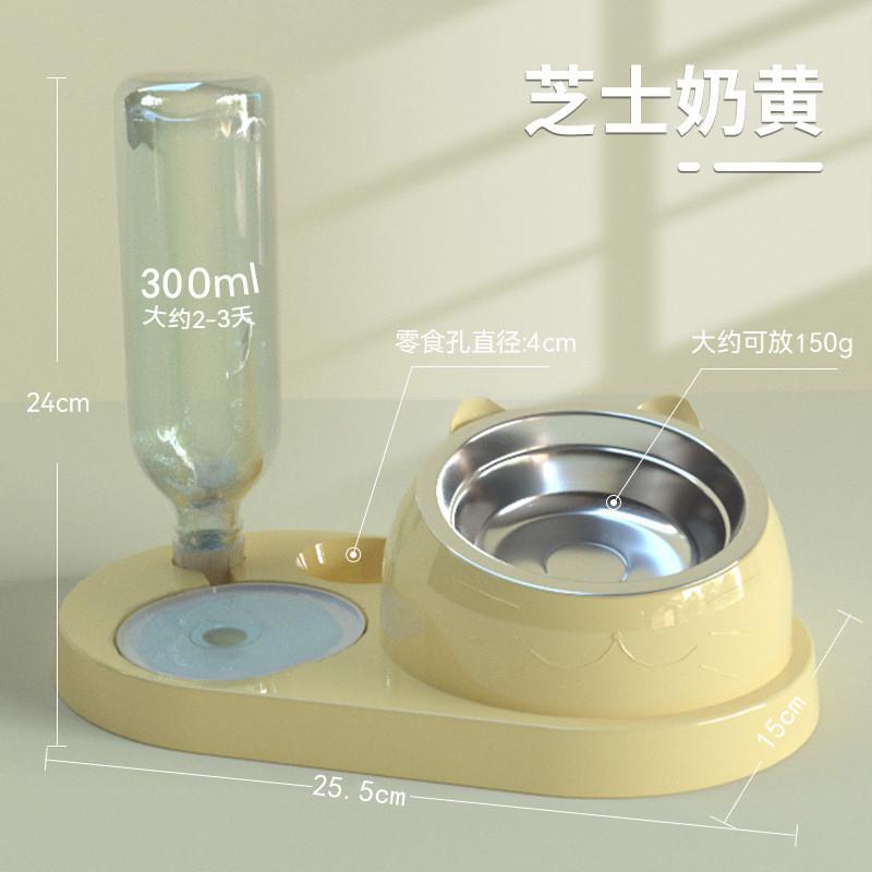 2025 Food Container with Waterer Pet Waterer Feeder 2-in-1 Dog Cat Bowl Water Dispenser Automatic Water Storage Pet Food Feeder