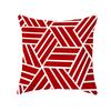 Red, Blue and Black Geometric Cushion Cover, Peach Skin Print Pillow Cover, Square Sofa Cushion, Home Textiles and Household Products