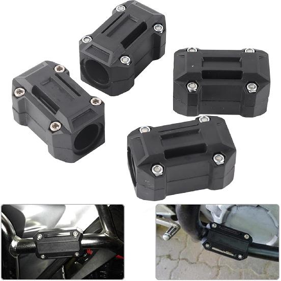 Engine Bumper Block, 2 Pair Motorcycle Engine Guard Bumper Block Protection Decor 22/25/28mm Fit for R1200GS R1150GS, Engine Bumper Block Black