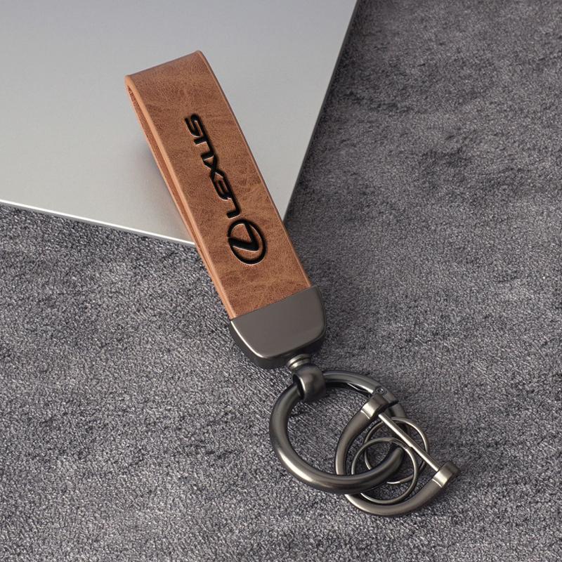 2026 Hot Interior Stickers Leather Car Key Ring Keychain Pendant For Lexus LS LC RZ IS350 ES300 GS350 CT200h GX460 LX570 RX500h PS3