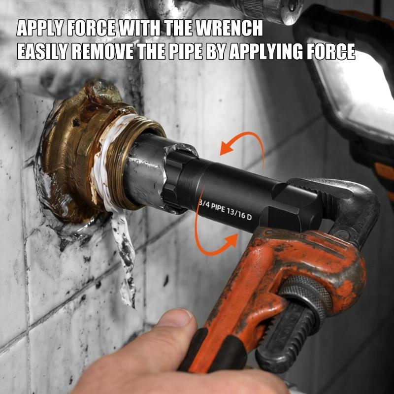 Heavy Duty Steel Broken Pipe Extractors for Removing Damaged Threaded Pipes with Storage Case for Plumbers Mechanics