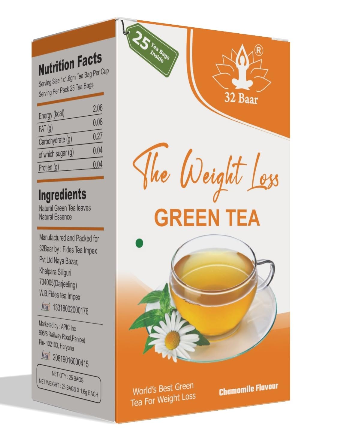 

32 Baar Chamomile Flavour Tea Bags