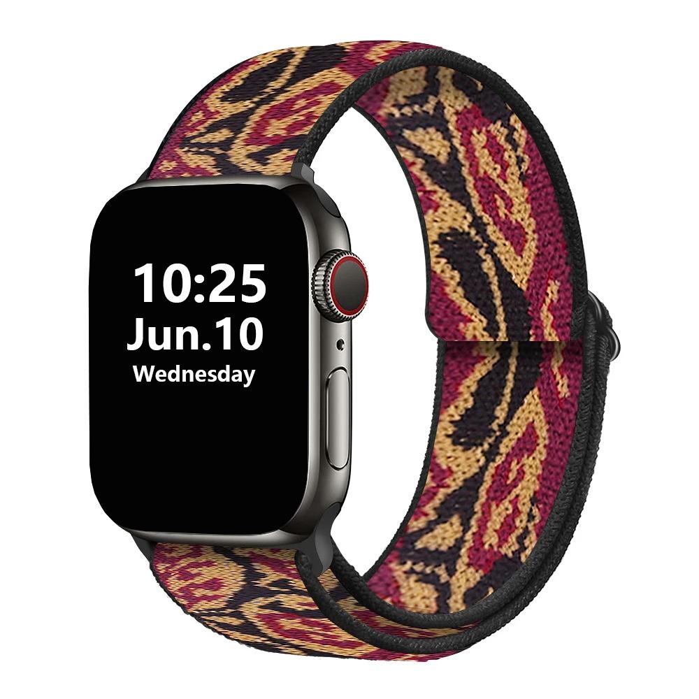 Loop Strap for Apple Watch Band 41mm 40mm 38mm 45mm 44mm 42mm Stretchy iWatch Series 8/76/5/4/3/2/1 Double-Layer Stretch Belt