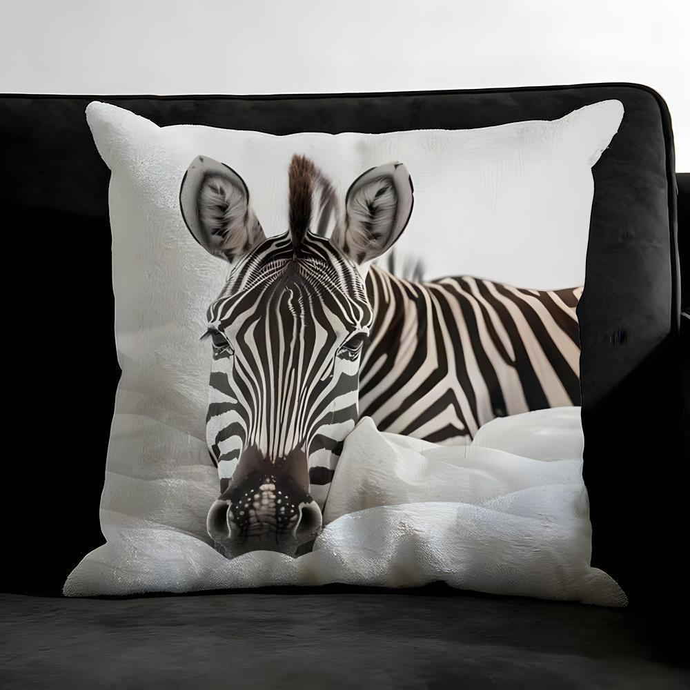 Zebra Cushion Cover Pillowcase Ultra Soft Skin Friendly Fabric Cloud Like Comfort & Concealed Zipper