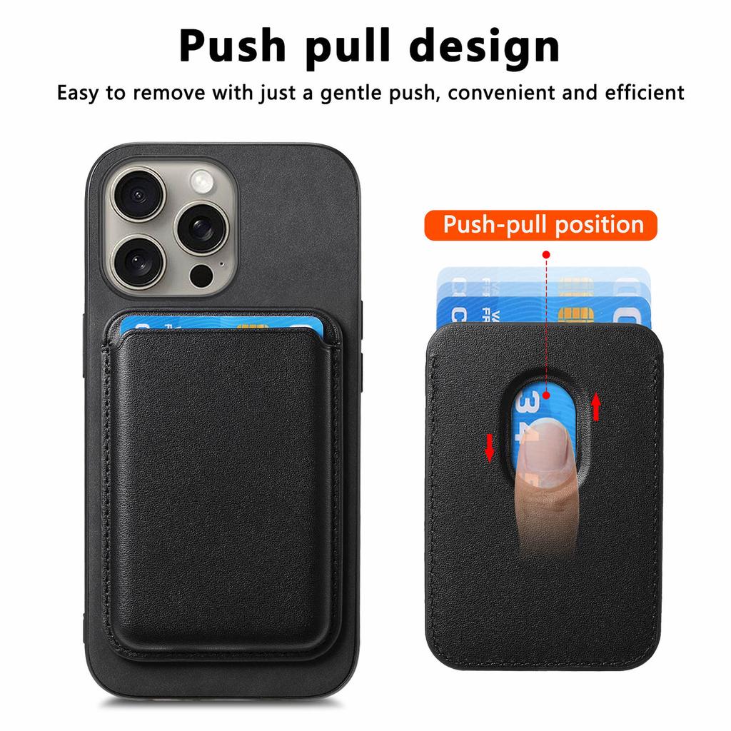 B2 For iPhone 16 Pro Max Case Detachable Magnetic Card Bag Leather+TPU Phone Cover