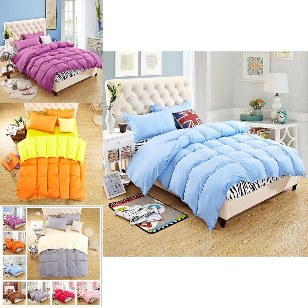 Elegant And Timeless Bedroom Pure Color Duvet Cover Pillowcases Quilt Cover Bedding Set