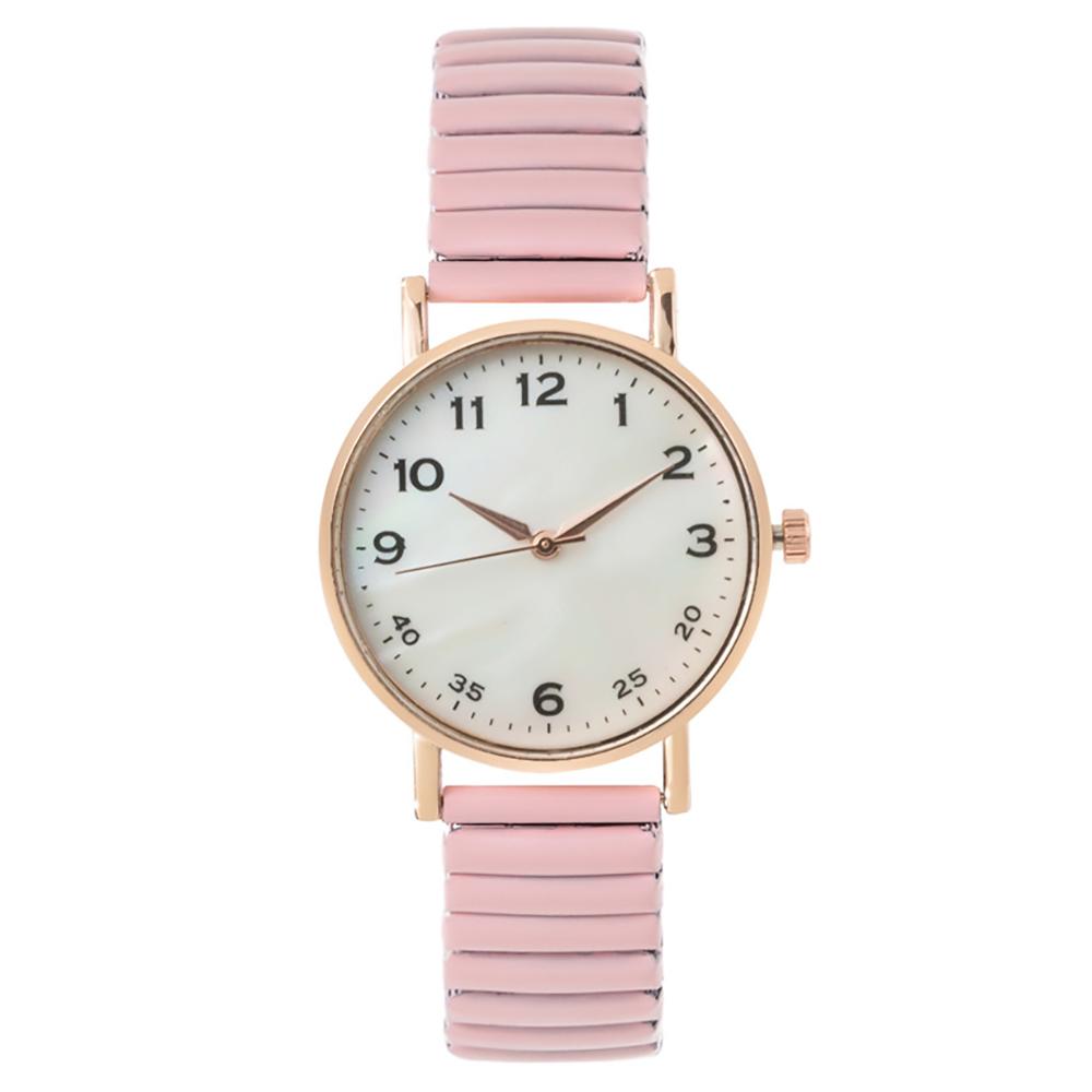 Simple Digital White Face Ladies Quartz Watch Casual Stainless Steel Stretch Strap Fashion Women Dress Clock Watches